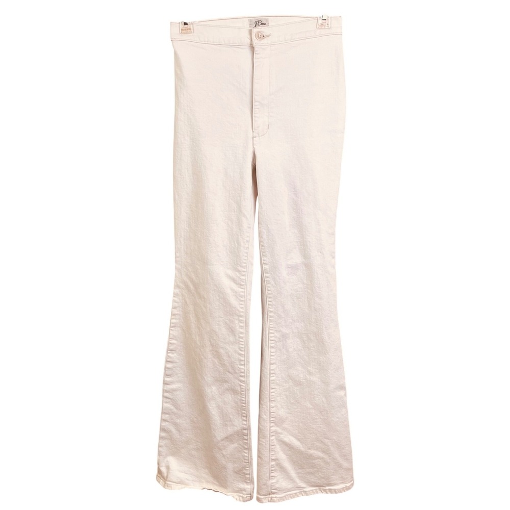 J Crew Cream Denim‎ Bell Bottom Wide Leg Jeans Boho Hippie Size 29x31 Woman's